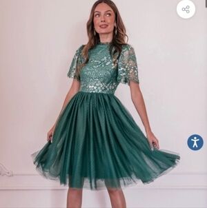 JessaKae Memory Lane Dress Emerald Green Sequin Tulle